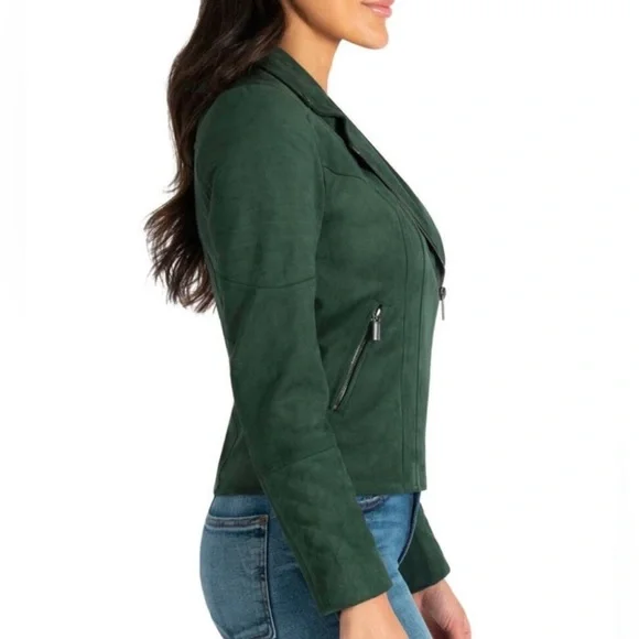 KUT from the KLOTH Jeans Women Quinn Vegan Suede Moto Jacket Top Size XS NWT - Picture 8 of 9